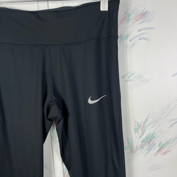Nike Dri-Fit Womens Power Essential Running Crop Leggings Black Medium - Picture 3 of 12